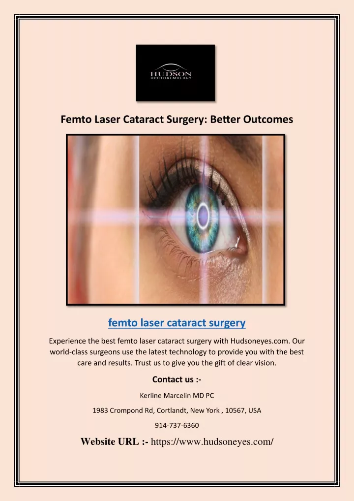 femto laser cataract surgery better outcomes