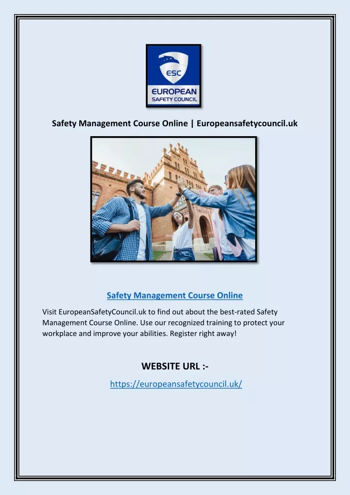 safety management course online