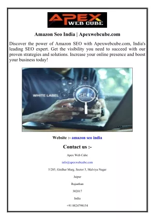 amazon seo india apexwebcube com