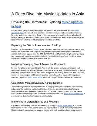 a deep dive into music updates in asia