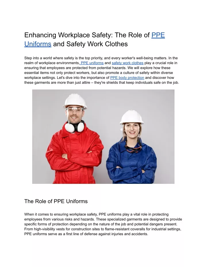 enhancing workplace safety the role