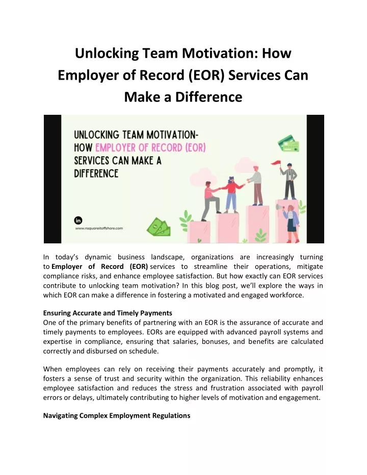 unlocking team motivation how employer of record