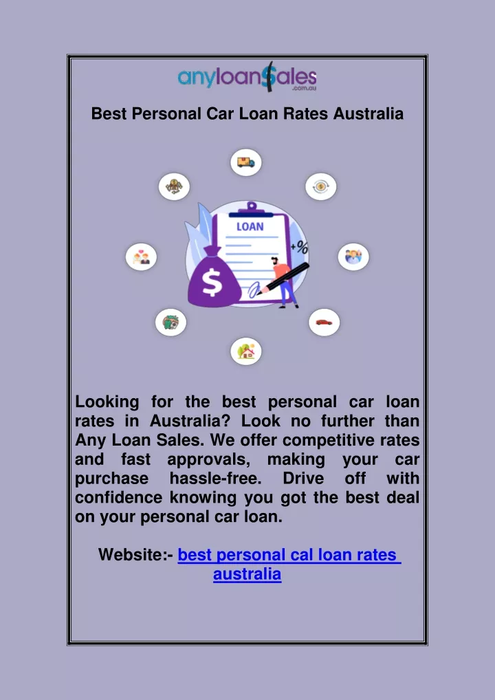 best personal car loan rates australia