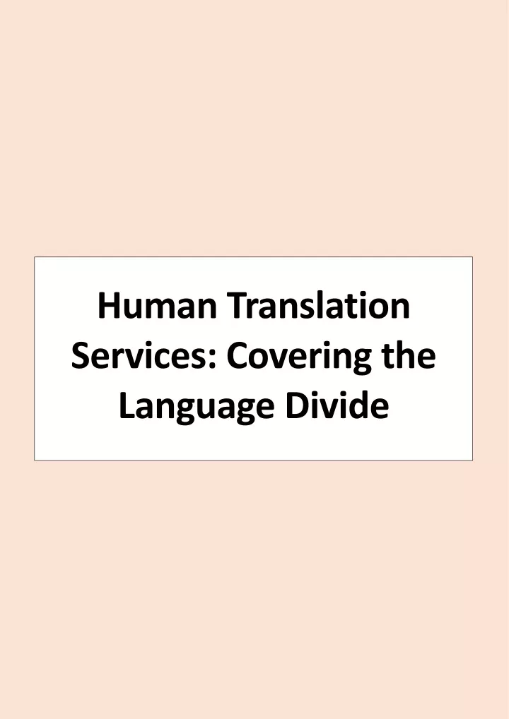 human translation services covering the language