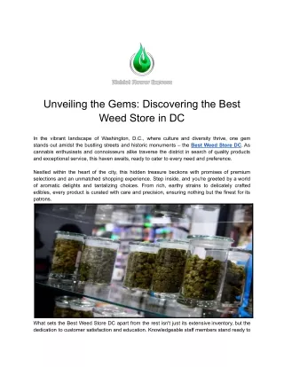 Unveiling the Gems_ Discovering the Best Weed Store in DC