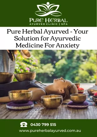 Pure Herbal Ayurved - Your Solution for Ayurvedic Medicine For Anxiety
