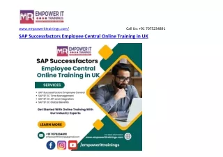 SAP Successfactors Employee Central Online Training in UK