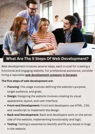 What are the 5 steps of web development?