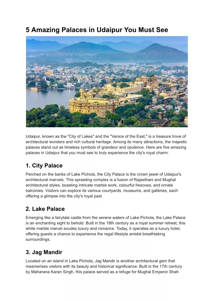 5 amazing palaces in udaipur you must see