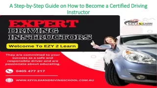 A Step-by-Step Guide on How to Become a Certified Driving Instructor