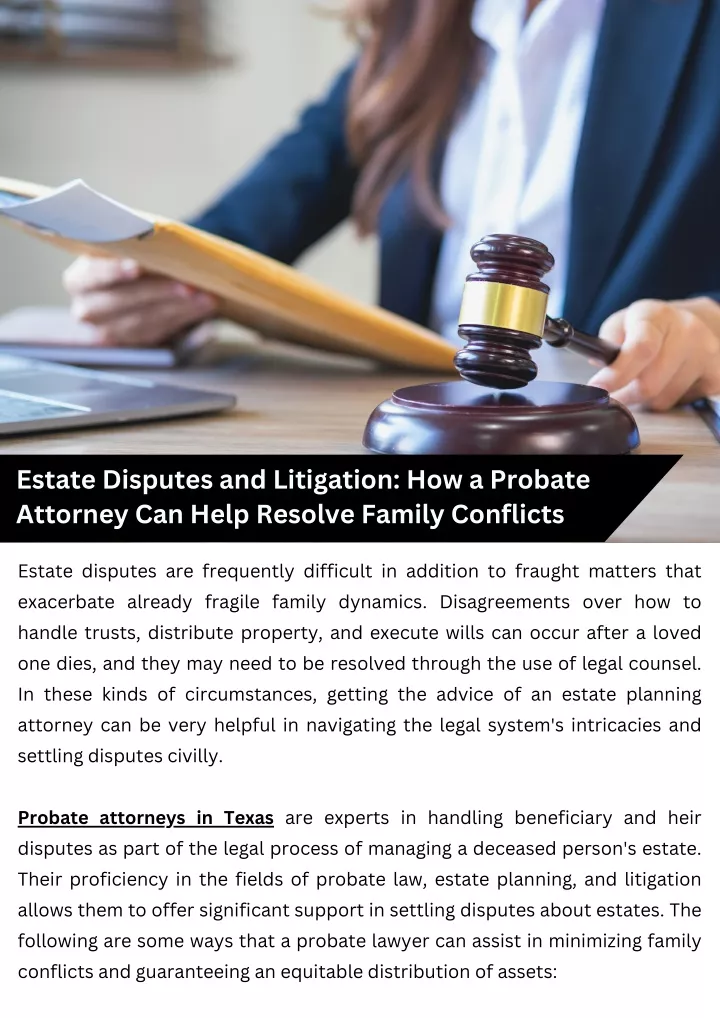 estate disputes and litigation how a probate