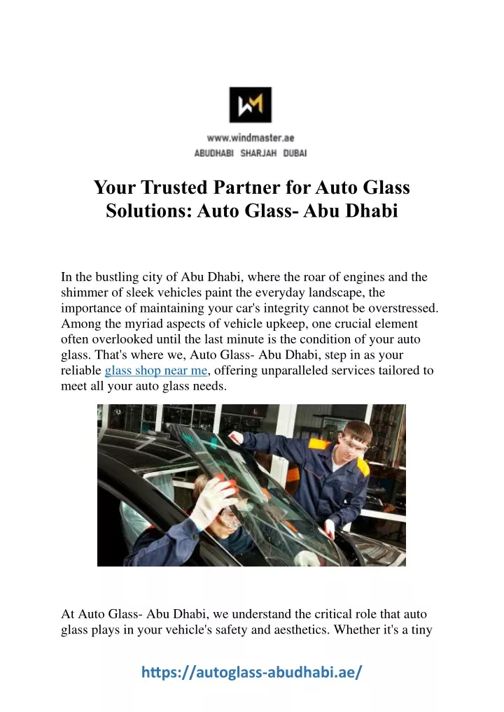 your trusted partner for auto glass solutions