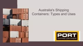 Australia's Shipping Containers: Types and Uses
