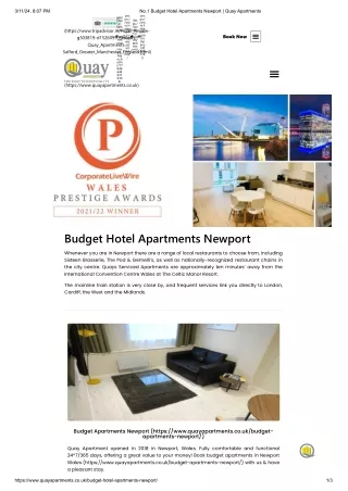 No.1 Budget Hotel Apartments Newport _ Quay Apartments