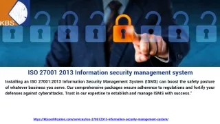 ISO 27001 2013 Information security management system