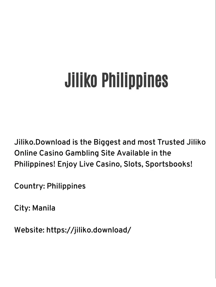 PPT - Jiliko Philippines PowerPoint Presentation, free download - ID ...