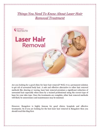 Things You Need To Know About Laser Hair Removal Treatment