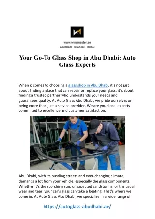 Premium Glass Solutions in Abu Dhabi