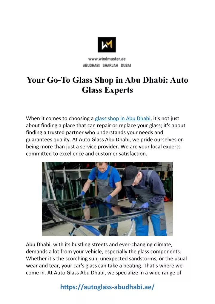 your go to glass shop in abu dhabi auto glass