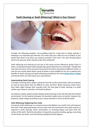Teeth Cleaning or Teeth Whitening? Which is Your Choice?