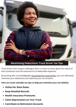maximizing deductions truck driver tax tips