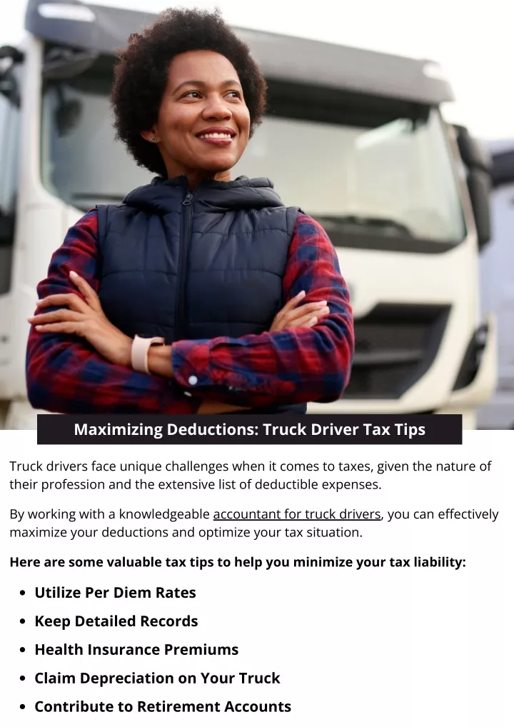 maximizing deductions truck driver tax tips