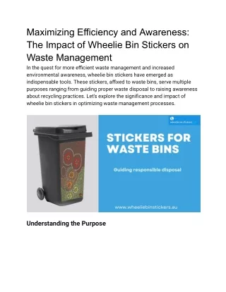 stickers for waste bins
