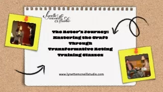 The Actor's Journey Mastering the Craft Through Transformative Acting Training Classes - Lynette McNeill Studio