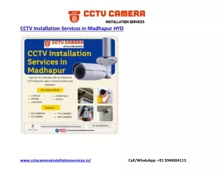 Best CCTV Installation Services in Madhapur Hyderabad
