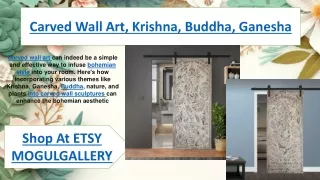 Carved Wall Art, Krishna, Buddha, Ganesha