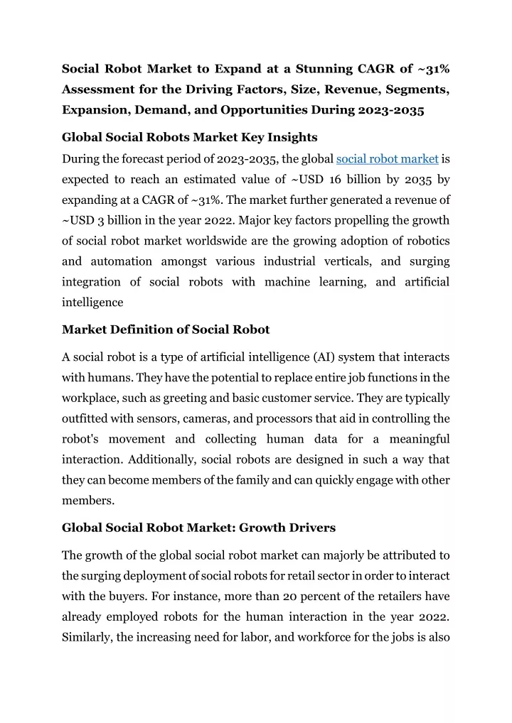 social robot market to expand at a stunning cagr