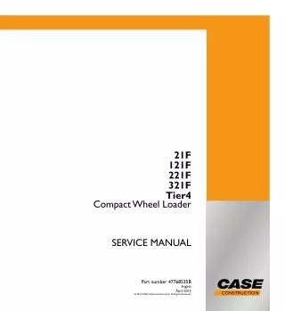 CASE 21F ZB Tier 4 Compact Wheel Loader Service Repair Manual