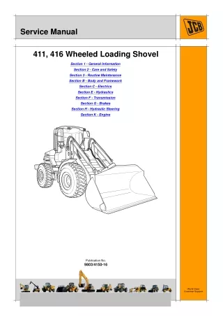 JCB 411 WHEELED LOADER Service Repair Manual SN：M1241500