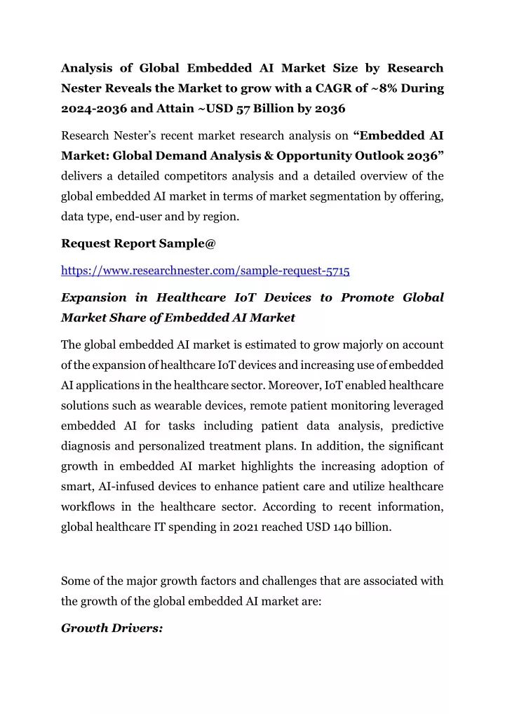 analysis of global embedded ai market size