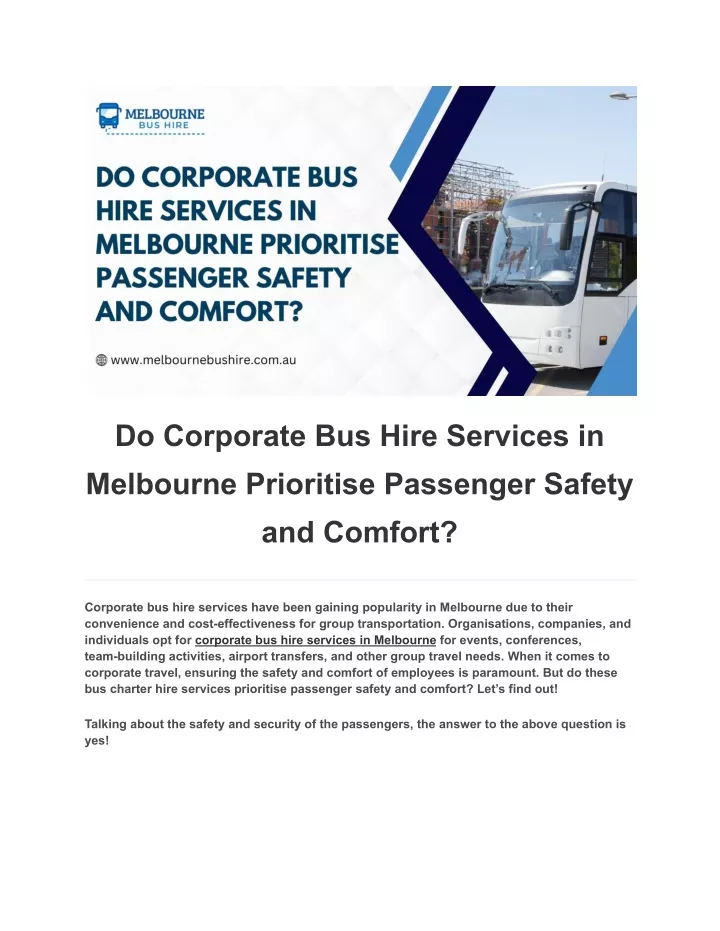 do corporate bus hire services in melbourne