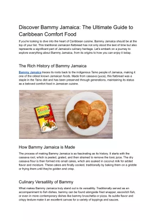 Discover Bammy Jamaica_ The Ultimate Guide to Caribbean Comfort Food
