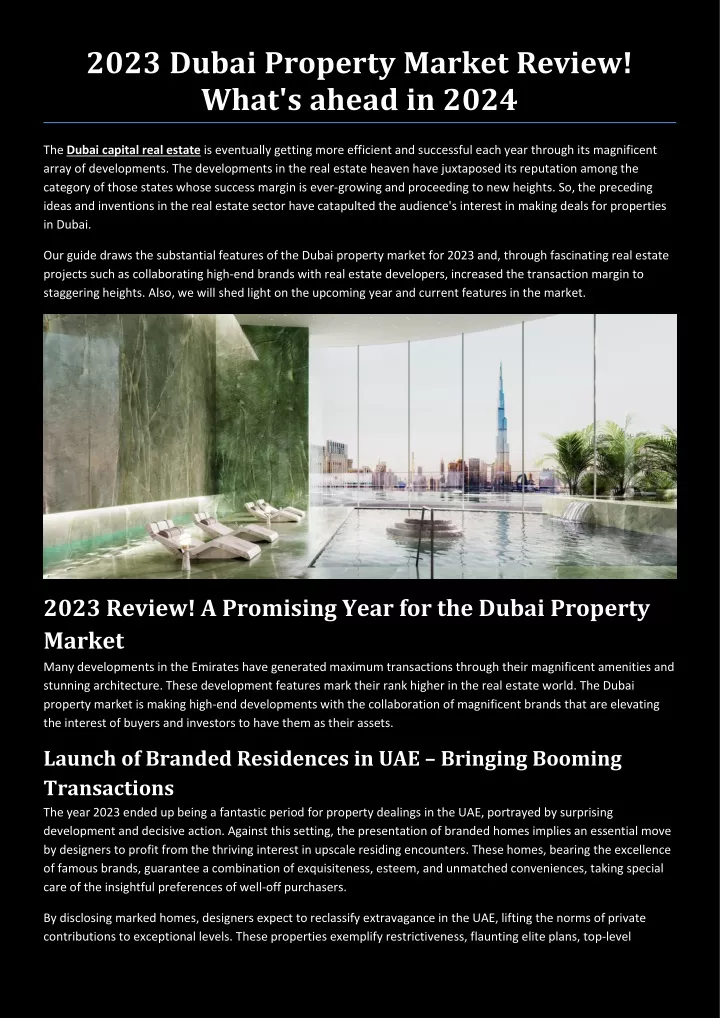 2023 dubai property market review what s ahead