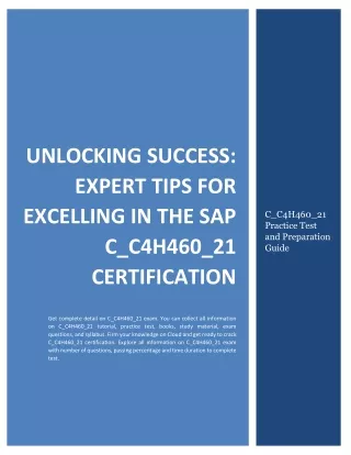 Unlocking Success Expert Tips for Excelling in the SAP C_C4H460_21 Certification