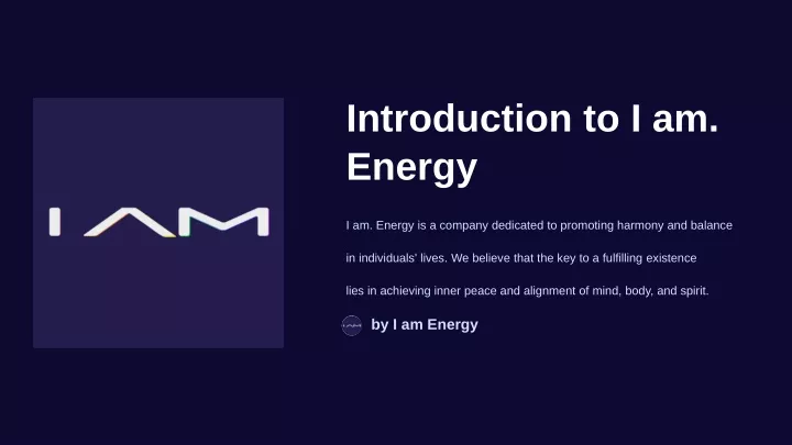 introduction to i am energy