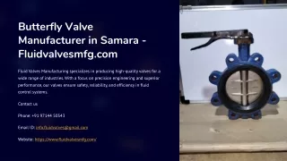 Butterfly Valve Manufacturer in Samara, Best Butterfly Valve Manufacturer in Sam