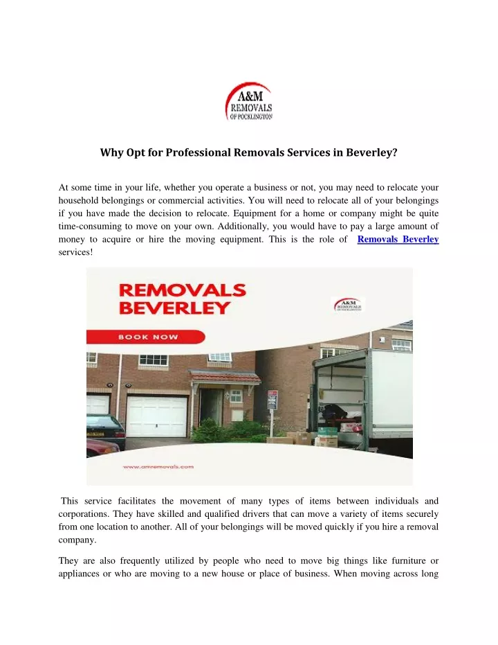 why opt for professional removals services