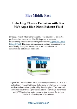 Unleash Cleaner Power with Aqua Blue Diesel Exhaust Fluid