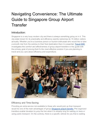 Navigating Convenience_ The Ultimate Guide to Singapore Group Airport Transfer