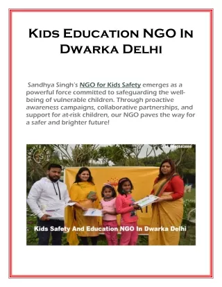 Kids Education NGO In Dwarka Delhi
