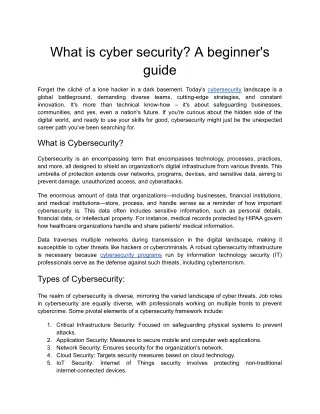 What is cyber security_ A beginner's guide