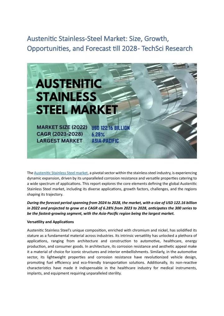 austenitic austenitic stainless opportunities