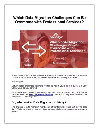Which Data Migration Challenges Can Be Overcome with Professional Services