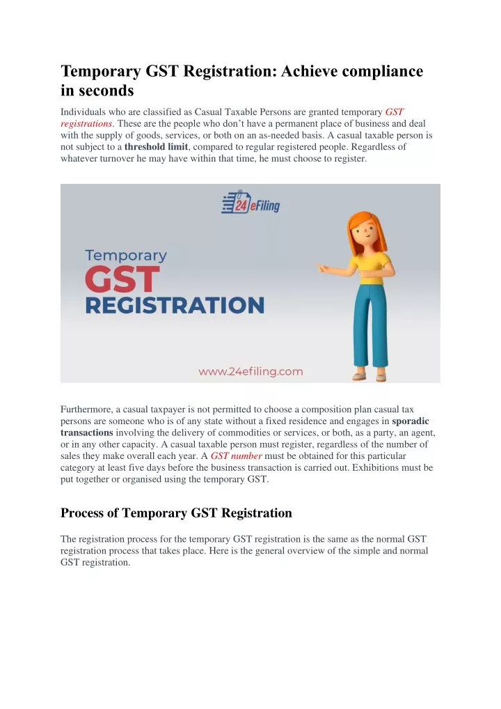 temporary gst registration achieve compliance