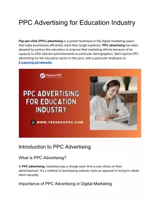 PPC Advertising for Education Industry