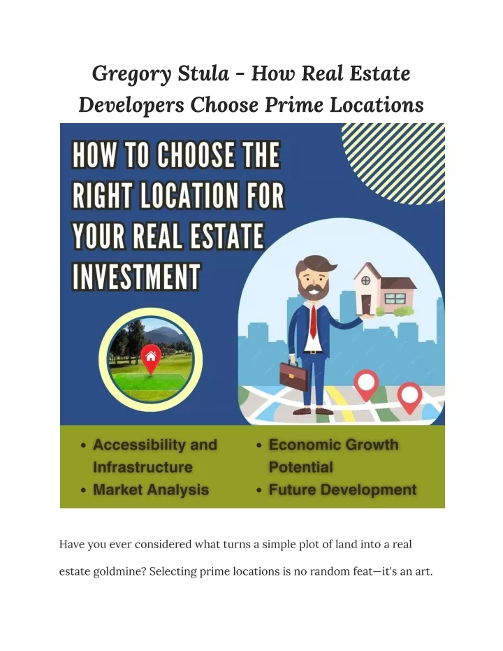 gregory stula how real estate developers choose